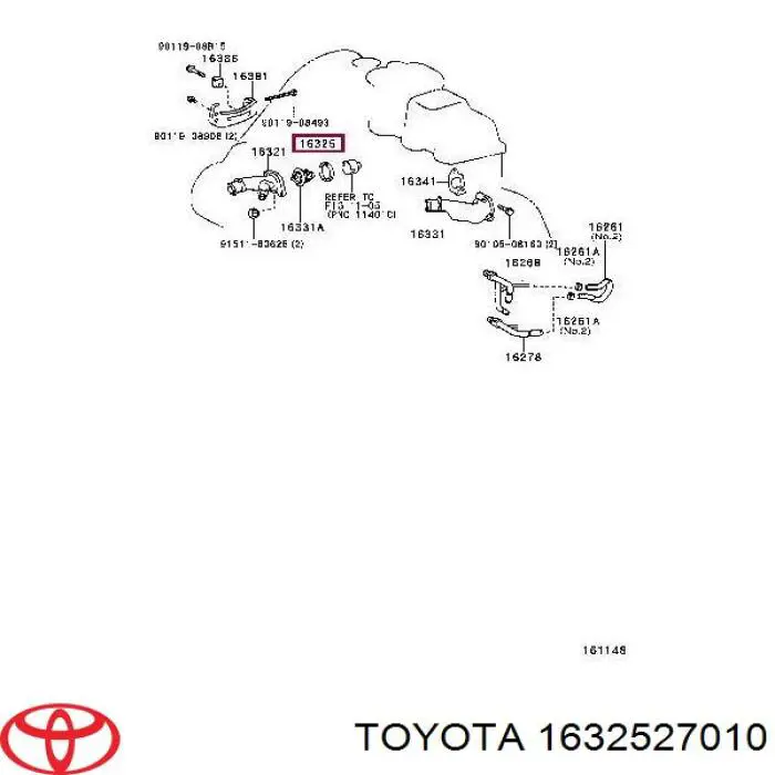 Купить 1632527010 Toyota Прокладка термостата