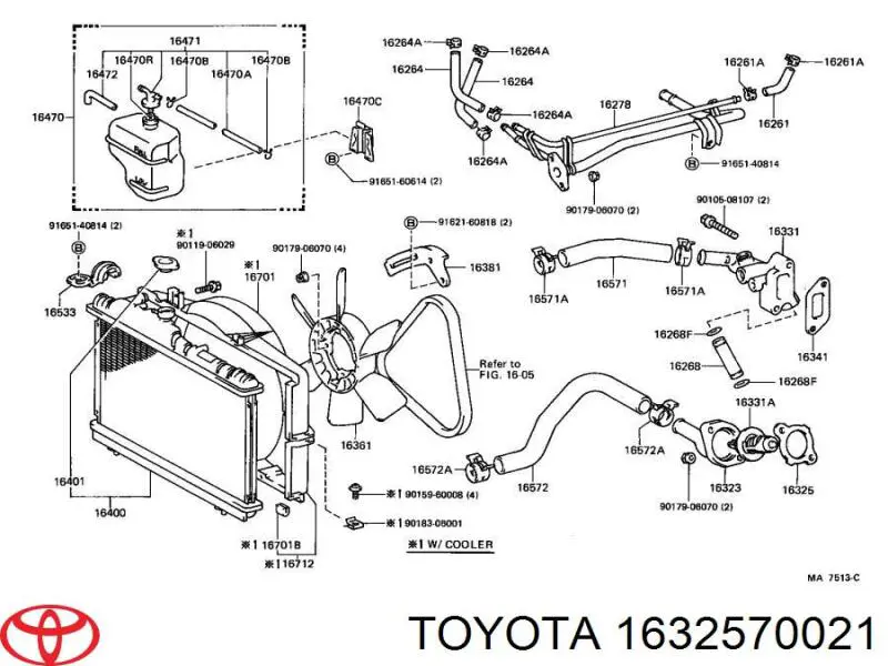  Vedante de termostato Toyota Tercel carrinha (AL25) (1982 - 1988) 