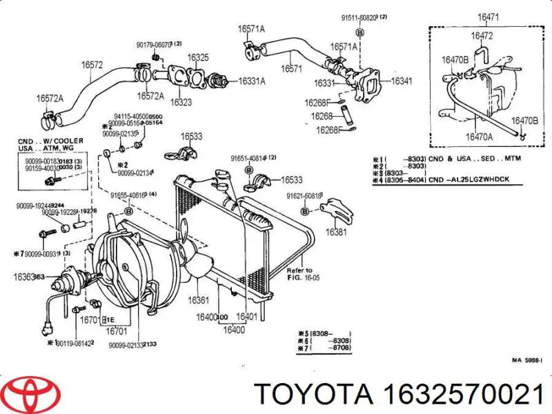 Vedante de termostato para Toyota Tercel (AL25)