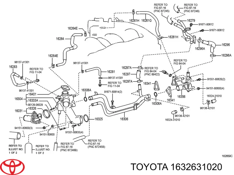 1632631020 Toyota vedante de termostato