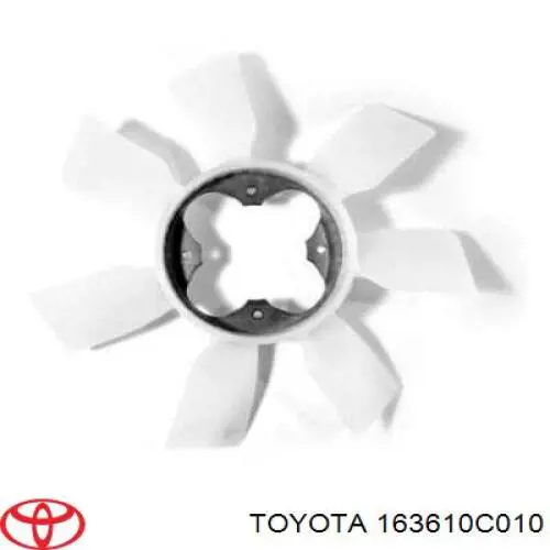 163610C011 Toyota ventilador (roda de aletas do radiador de esfriamento)