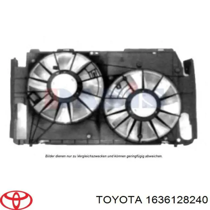 Вентилятор радиатора кондиционера 1636128240 Toyota