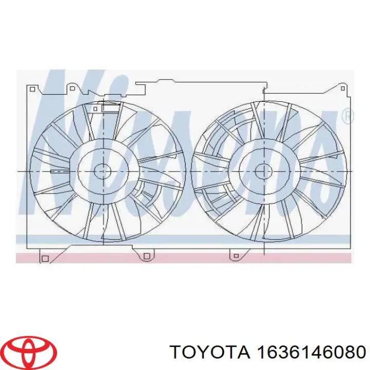 Ventilador (roda de aletas) do radiador de esfriamento esquerdo Toyota 1636146080 preço, a partir de 146,86 USD