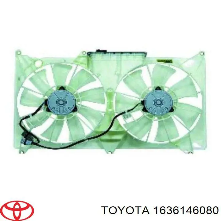 Compre 1636146080 Toyota Ventilador (roda de aletas) do radiador de esfriamento esquerdo