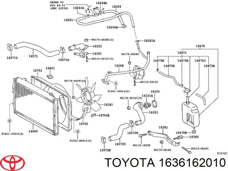 Вентилятор/крыльчатка радиатора охлаждения Toyota 1636162010 цена, от 91.99 USD