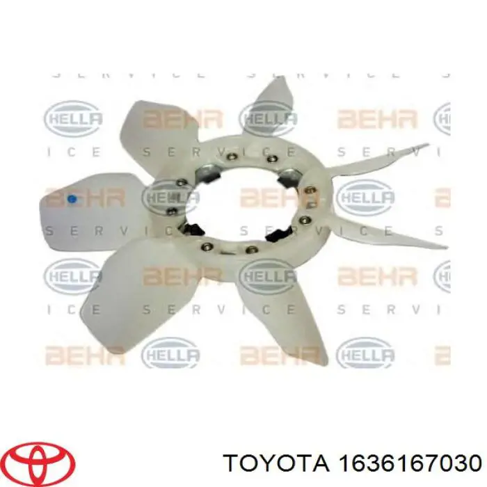 1636167030 Toyota ventilador (roda de aletas do radiador de esfriamento)