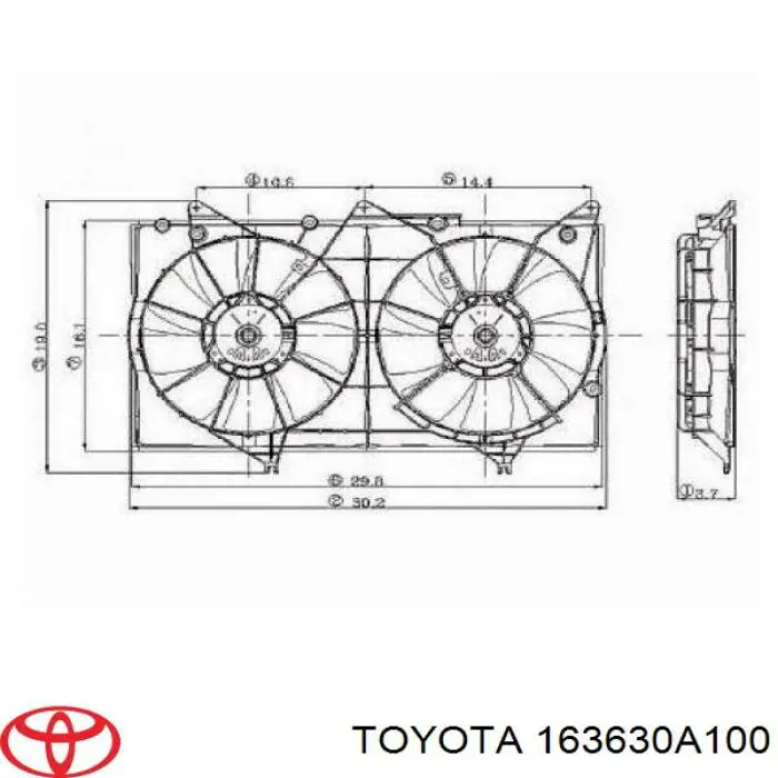 Мотор вентилятора системы охлаждения 163630A170 Toyota