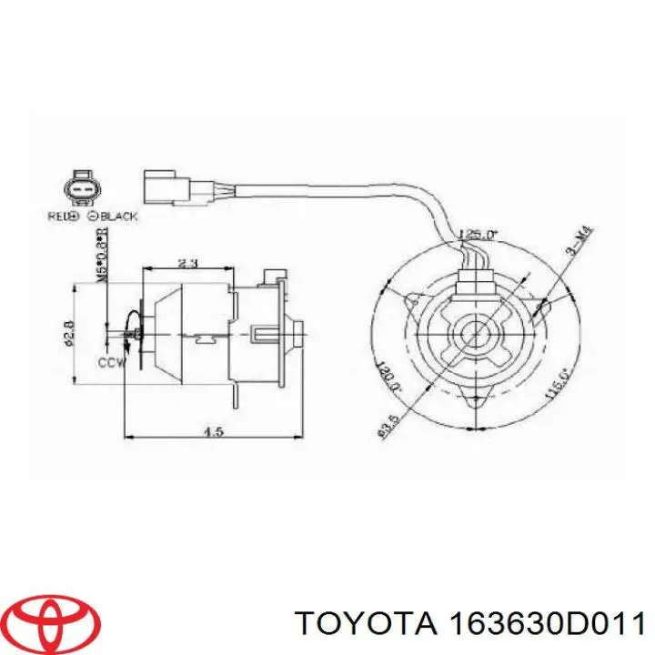 Мотор вентилятора системы охлаждения левый Toyota 163630D011 цена, от 84.40 USD