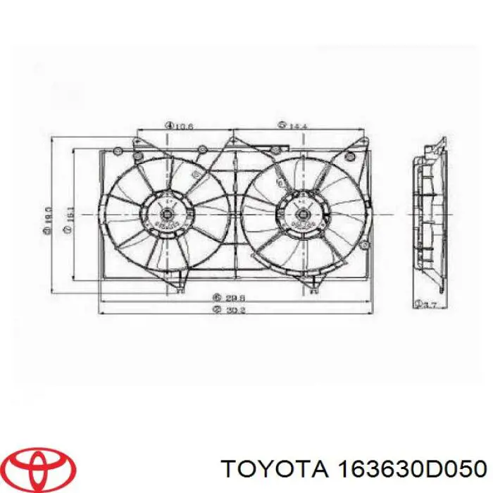 Купить 163630D050 Toyota Мотор вентилятора системы охлаждения левый