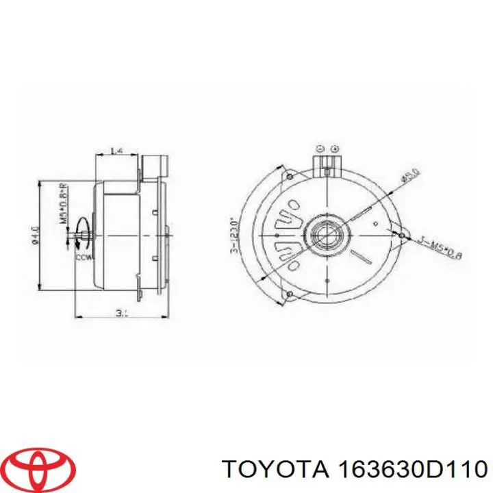 Мотор вентилятора системы охлаждения левый 1E10 Toyota