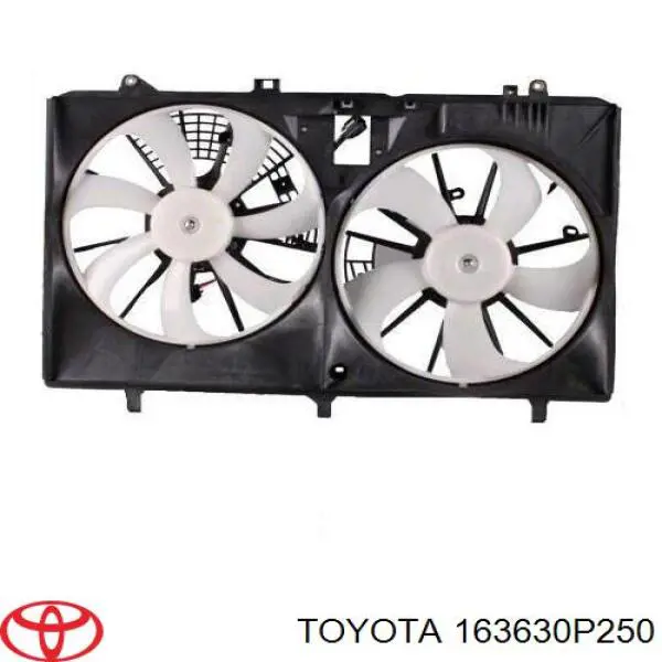 163630P250 Toyota difusor do radiador de esfriamento, montado com motor e roda de aletas