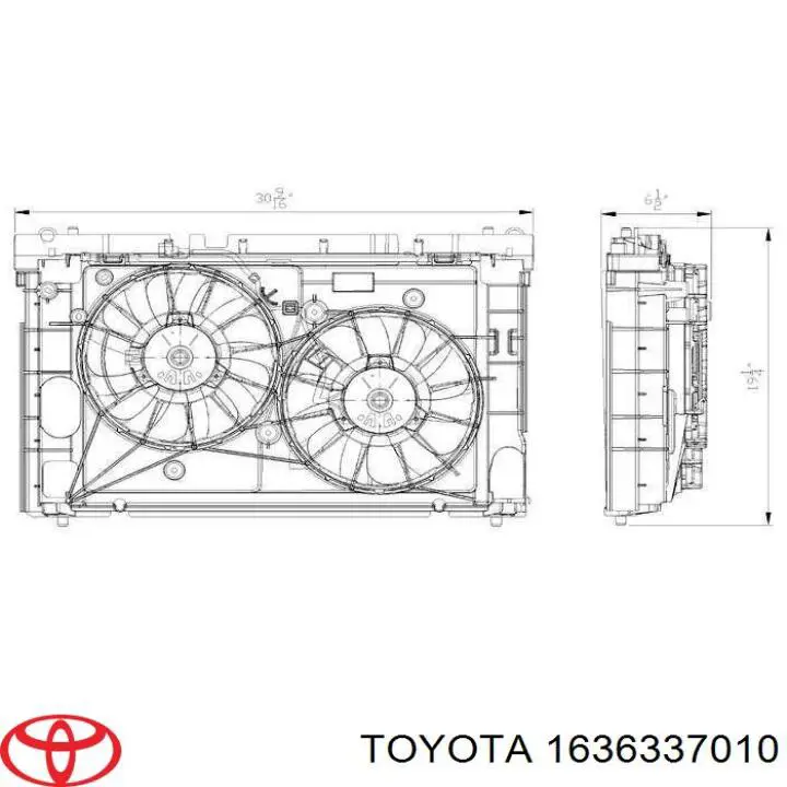 1636337010 Toyota motor direito de ventilador do sistema de esfriamento