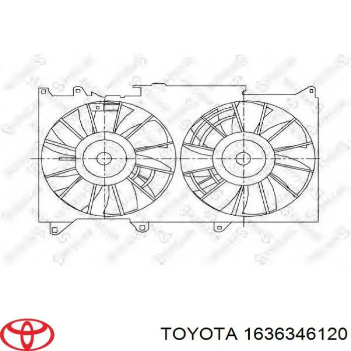 Motor de ventilador, Refrigeración, derecho 1636346120 Toyota/Lexus