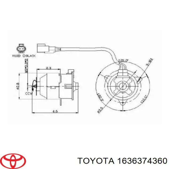Купить 1636374360 Toyota Мотор вентилятора системы охлаждения