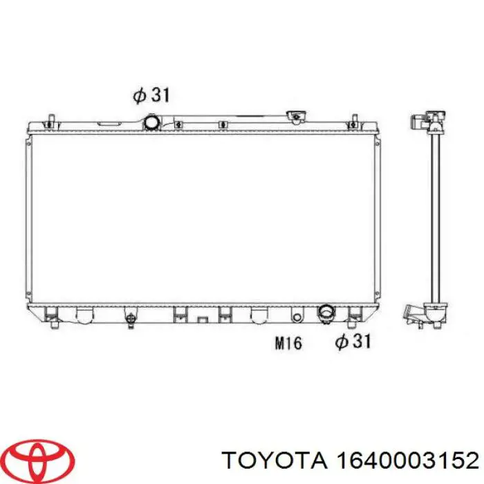 Радиатор 1640003152 Toyota