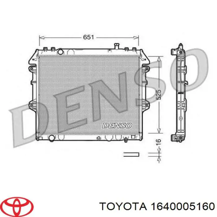 Радиатор 1640005160 Toyota