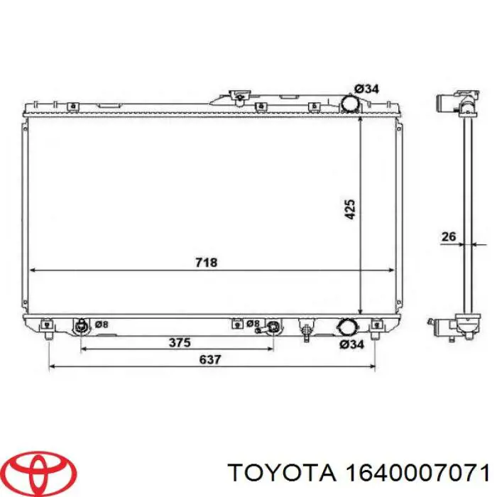 1640007071 Toyota Радиатор основной