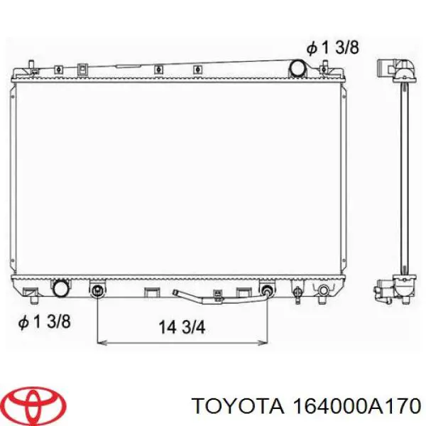 Радиатор охлаждения двигателя TOYOTA 164000A170