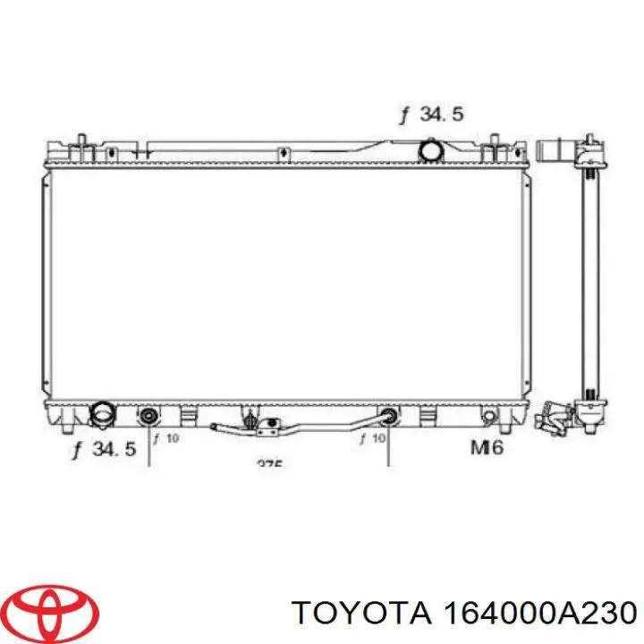 164000A230 Toyota радиатор