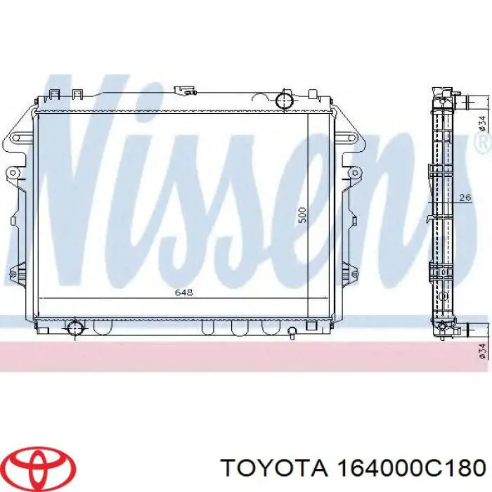 164000C180 Toyota радиатор охлаждения двигателя