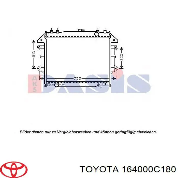Радиатор охлаждения двигателя Toyota 164000C180 цена, от 77.53 USD