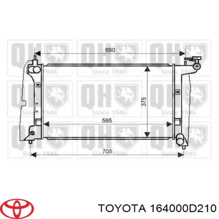 Купить 164000D210 Toyota Радиатор водяной