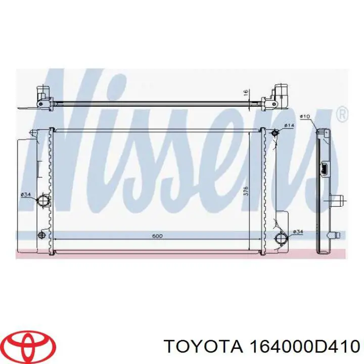 Купить 164000D410 Toyota Радиатор водяной
