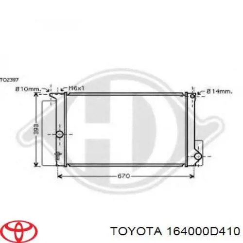 Радиатор охлаждения двигателя Toyota 164000T210 цена, от 76.52 USD