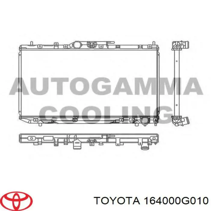 Radiador refrigeración del motor 164000G010 Toyota