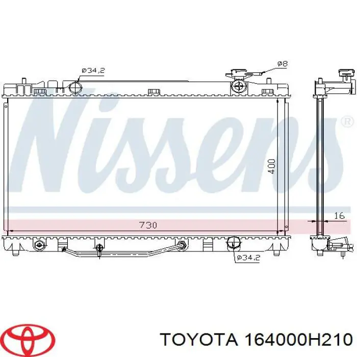 Купить 164000H210 Toyota Радиатор водяной