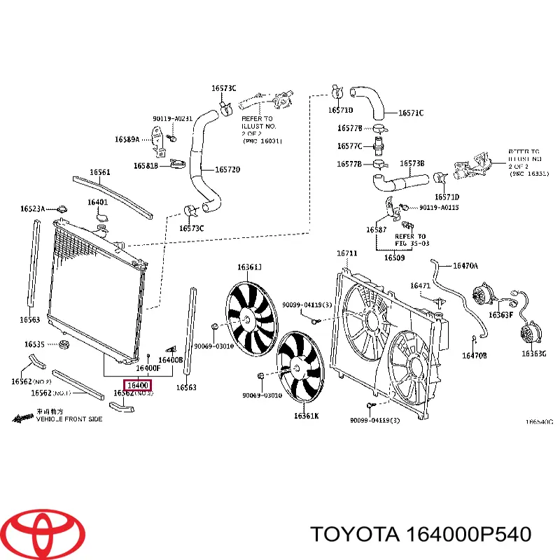 164000P540 Toyota радиатор