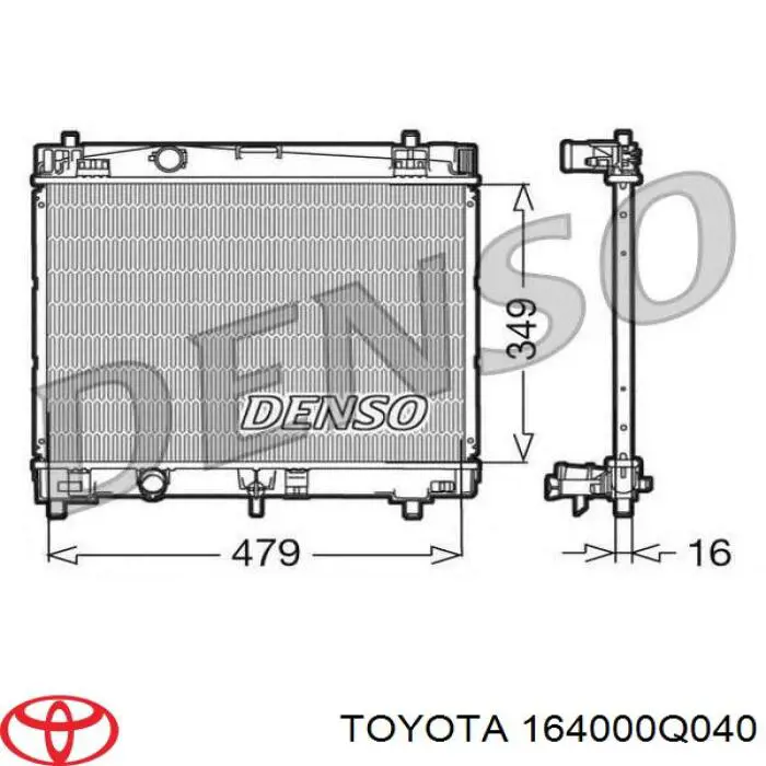 Радиатор 164000Q040 Toyota