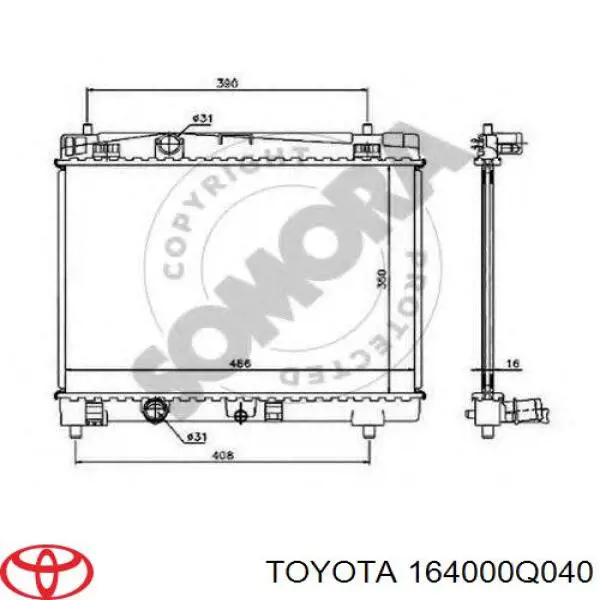 Купить 164000Q040 Toyota Радиатор водяной