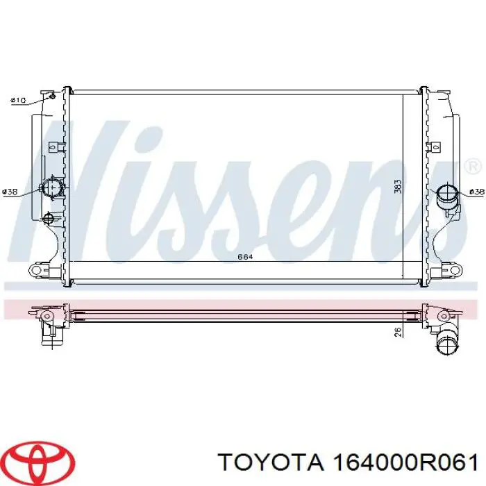 Купить 164000R061 Toyota Радиатор водяной