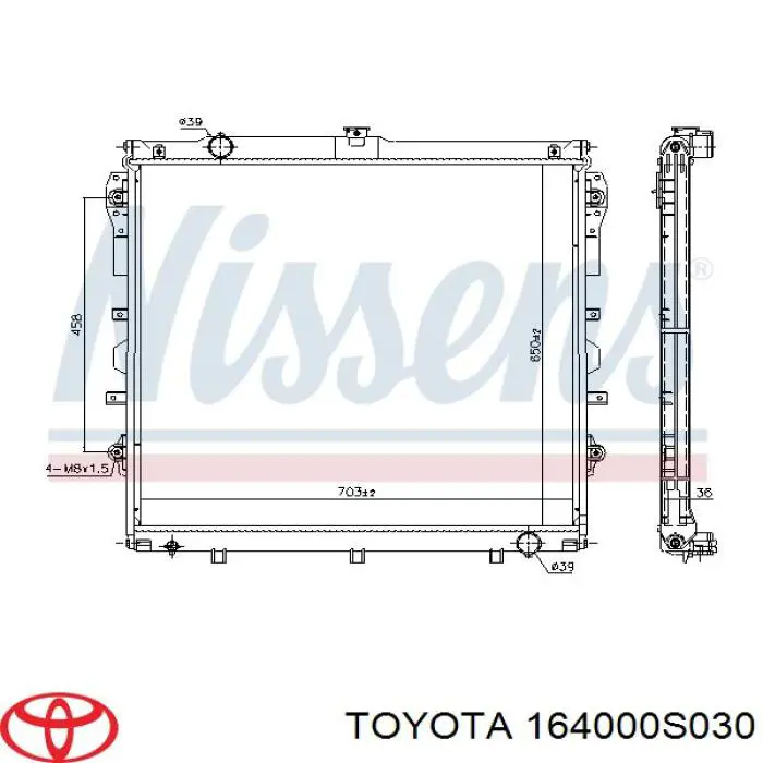 164000S030 Toyota Радиатор основной