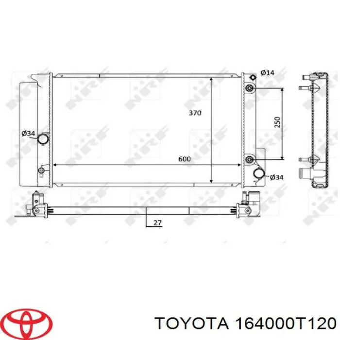 164000T120 Toyota радиатор