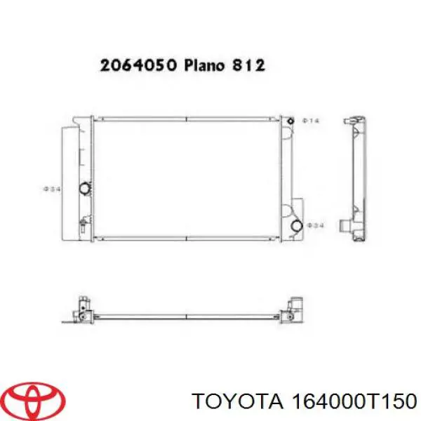 Радиатор 164000T150 Toyota