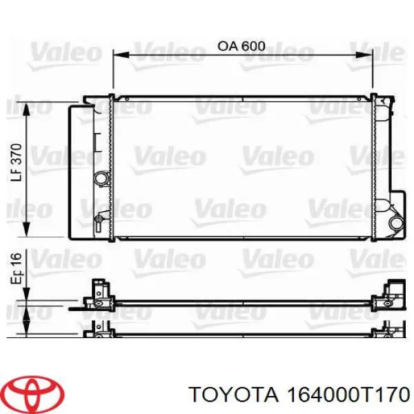 164000T170 Toyota radiador de esfriamento de motor