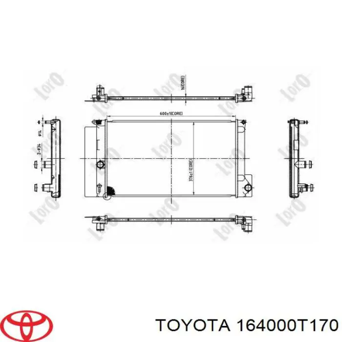 164000T170 Toyota Радиатор основной