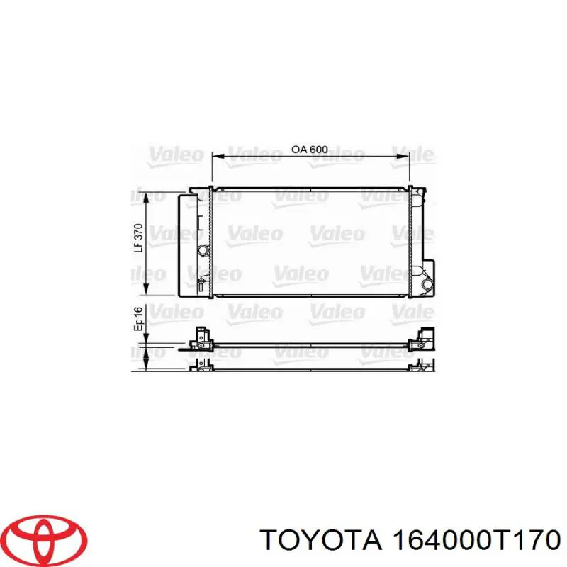 Радиатор охлаждения двигателя Toyota 164000T170 цена, от 58.61 USD