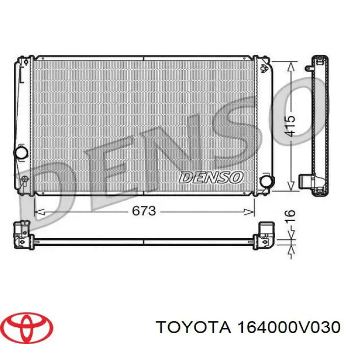 Радиатор охлаждения двигателя Toyota 164000V030 цена, от 52.51 USD