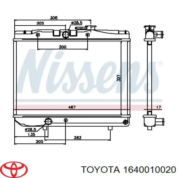 Радиатор 1640010020 Toyota