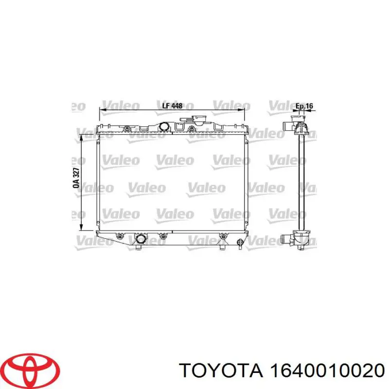 Радиатор охлаждения двигателя Toyota 1640010010 цена, от 18.34 USD