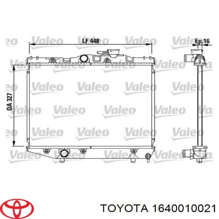 Купить 1640010010 Toyota Радиатор водяной