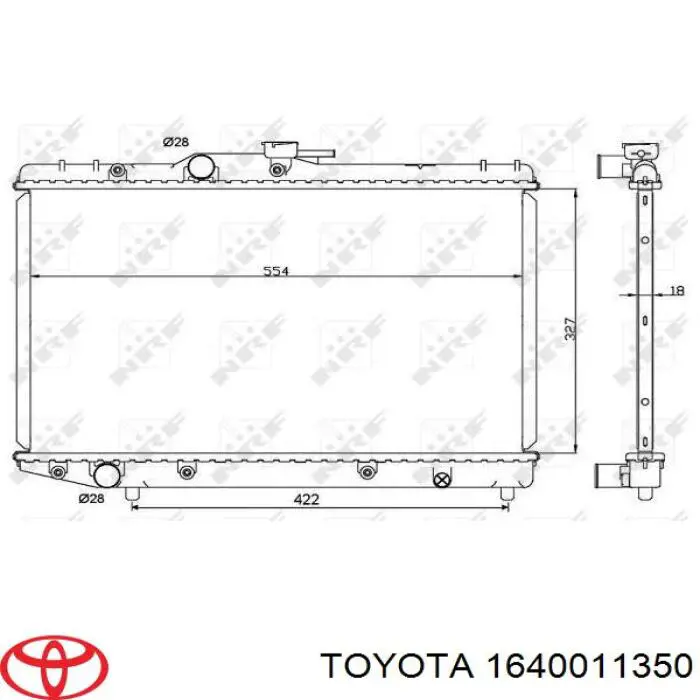 Радиатор 1640011350 Toyota