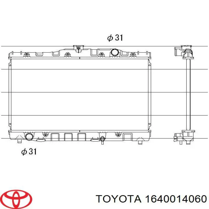 Радиатор охлаждения двигателя Toyota 1640014040 цена, от 63.35 USD