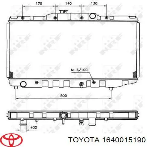 Радиатор 1640015190 Toyota