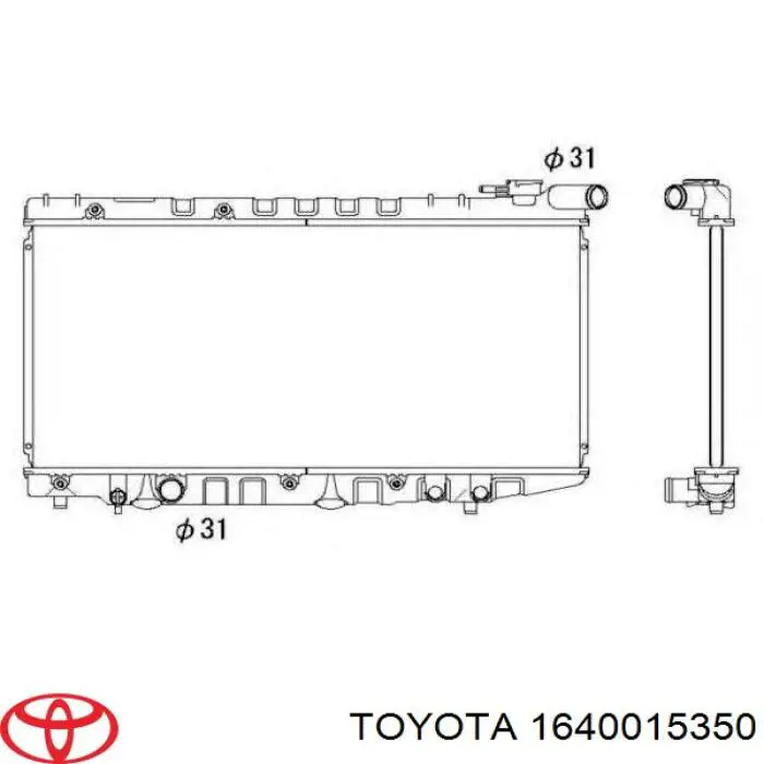 Радиатор 1640015350 Toyota