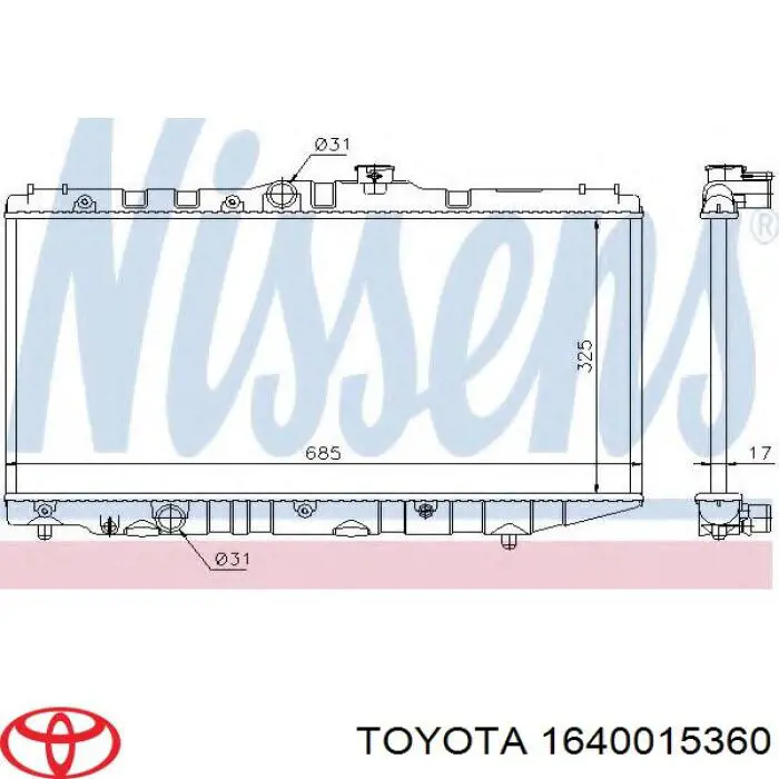 Радиатор 1640015360 Toyota