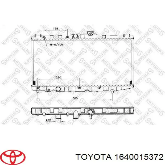 Радиатор 1640015372 Toyota